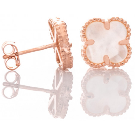 Van Cleef & Arpels Alhambra oorbellen zilver | Zilveren Alhambra oorbellen rosé