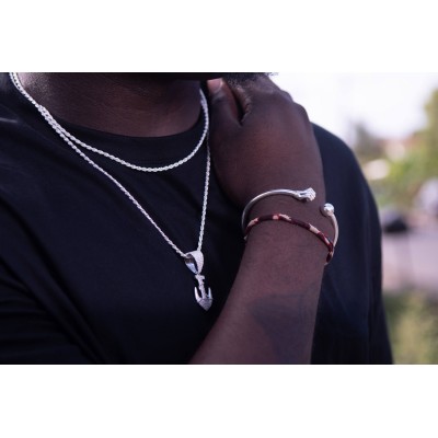 Surinaamse anker hanger Swarovski kristallen | Anker hanger Suriname zilver