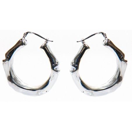 Bamboe oorbellen zilver | Bamboe creolen oorbel