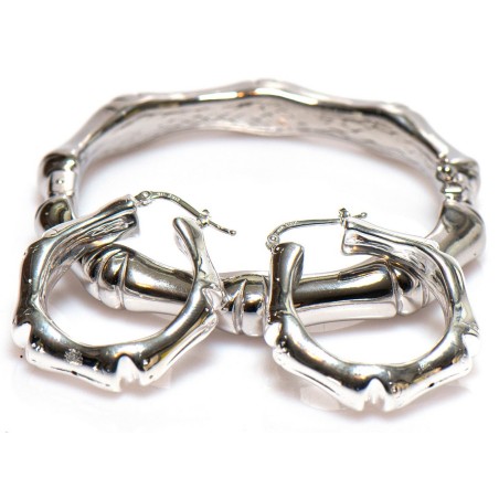 Bamboe sieradenset Suriname | Surinaamse bamboe oorbellen | Surinaamse bamboe armband