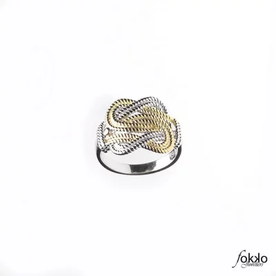 Surinaamse mattenklopper ring zilver/goud