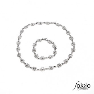 Zilveren mattenklopper armband Swarovski 2