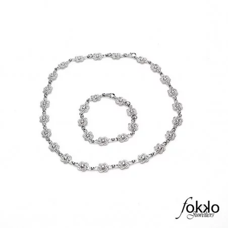 Zilveren mattenklopper armband Swarovski