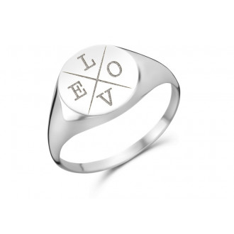 Zegelring met meerdere letters | ring met letters