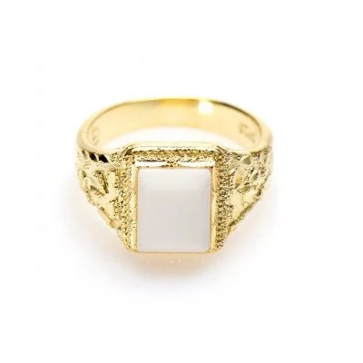 Surinaamse gouden witte steen ring