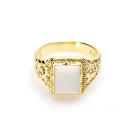 Surinaamse gouden witte steen ring