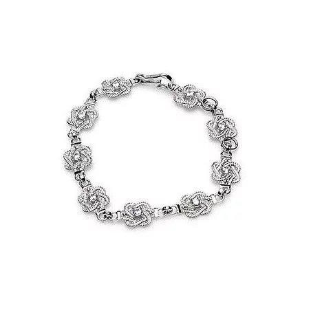 Zilveren mattenklopper armband Swarovski