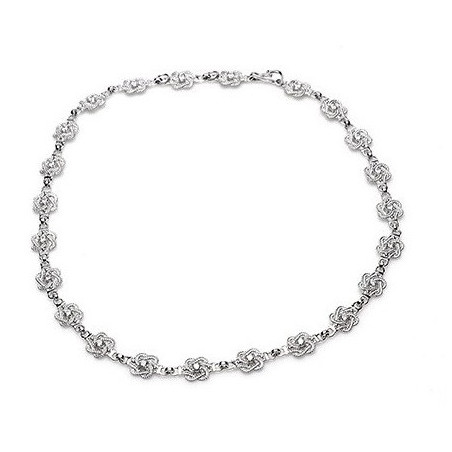 Zilveren mattenklopper ketting Swarovski | Fokko Design