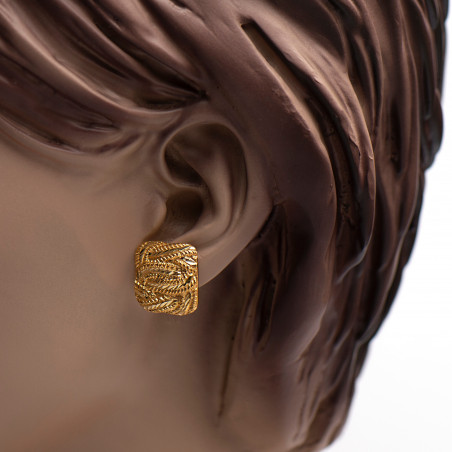 18K gouden mattenklopper oorbellen | Mattenklopper oorbellen 18K | Surinaams goud