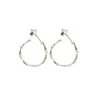 Zilveren Surinaamse bamboe oorbellen