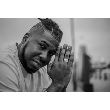 Mattenklopper ring bi-color Swarovski. Surinaamse sieraden. Surinaamse ring.