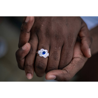 Mattenklopper ring | Mattenklopper ring blauwe steen 2